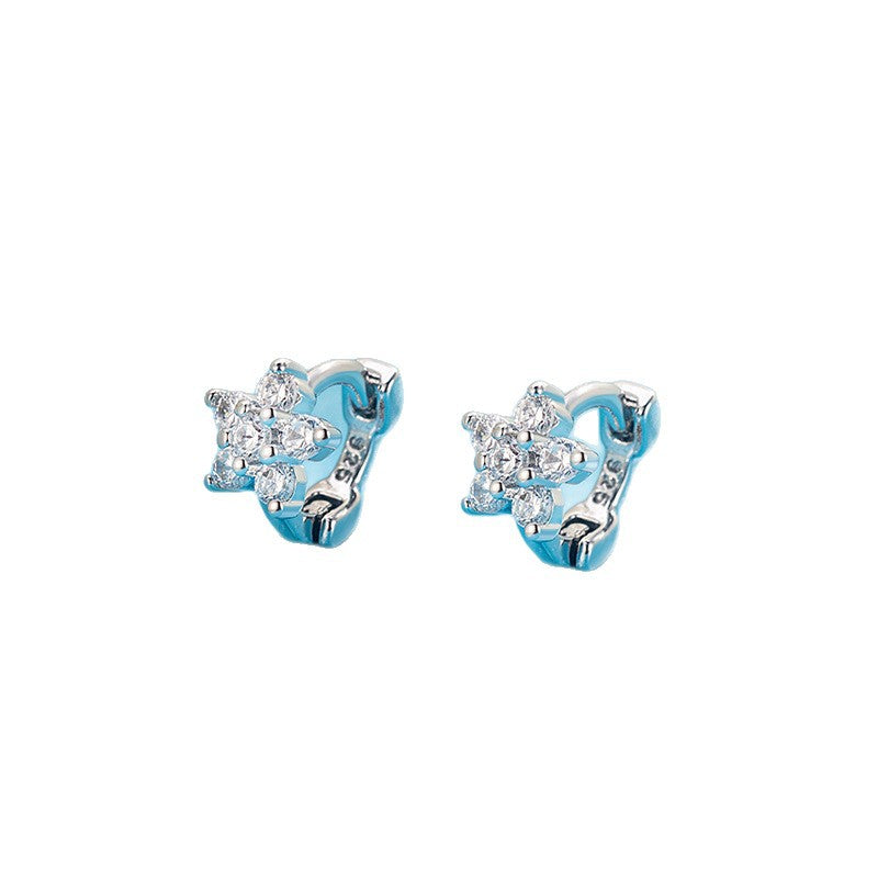 Women's Elegant Five Petals Diamond Design Affordable Luxury Fashion Earrings