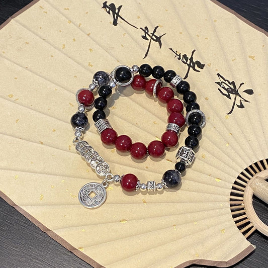 Small Commodity Coin Stacked Ancient Style Bracelet