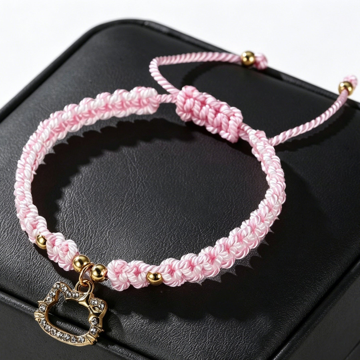 Cute Cartoon Anime Cat Head Carrying Strap Adjustable Kitty Bracelet