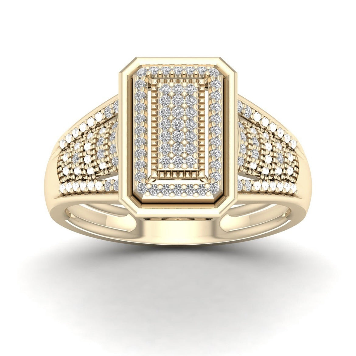 Women's & Men's Diamond Hippie Gold-plated Square Accessories Rings