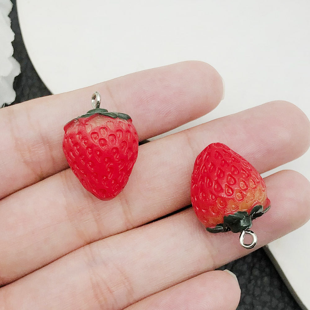 Fruit Apple Banana Orange Strawberry Resin Pendants