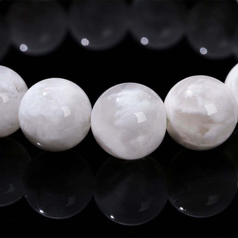 Natural White Snowflake Ghost Fashion Round Bracelets