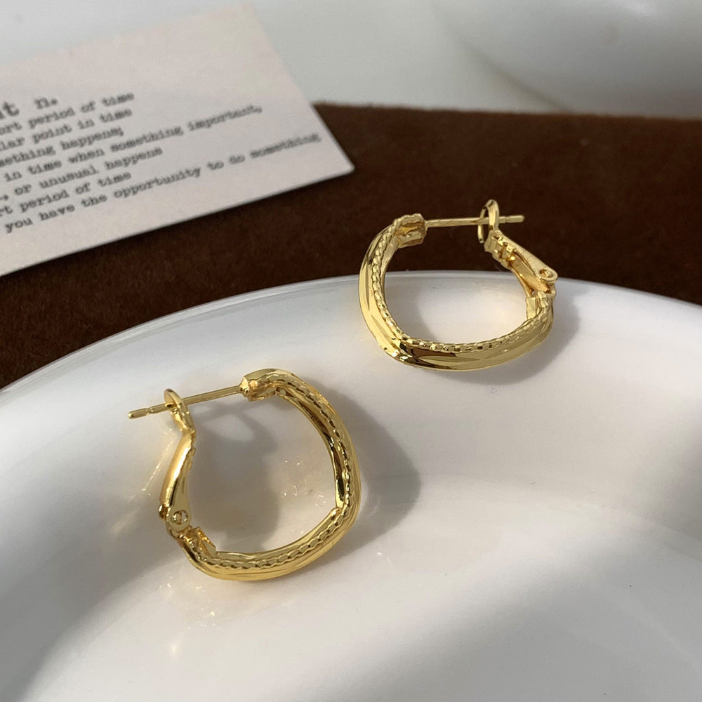 Simple Light Luxury High-grade Geometric Ear Niche Temperament Rings
