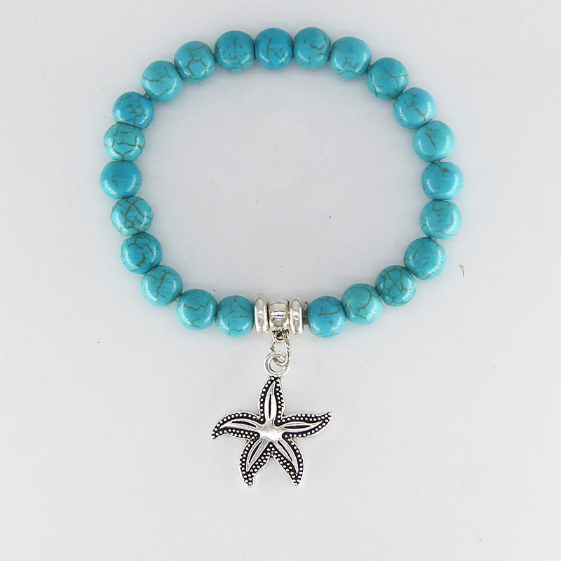 Classy Turquoise Beach Turtle String Beads Bracelets