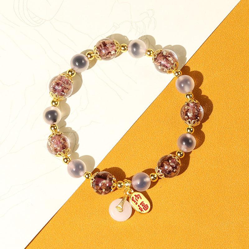 Women's Agate High-grade Natural Fragrant Gray Glaze Scenic Spot Live Bracelets