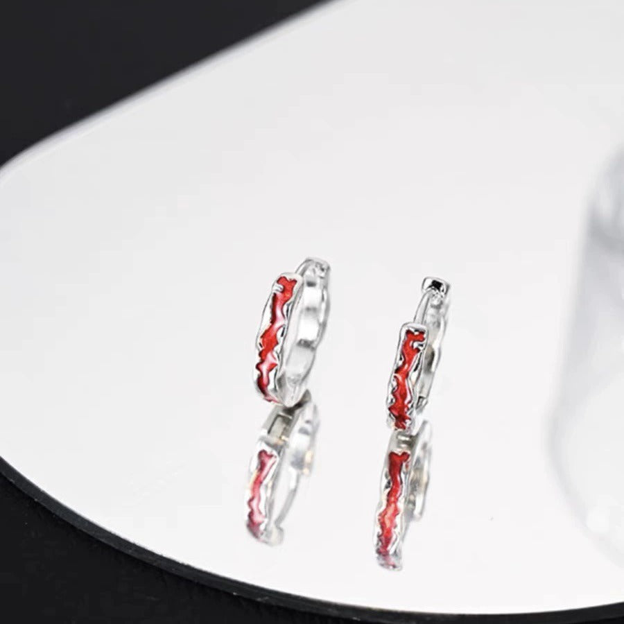 Men's & Women's Red Glaze Clip Trendy Design High-grade Sweet Cool Ear Buckle