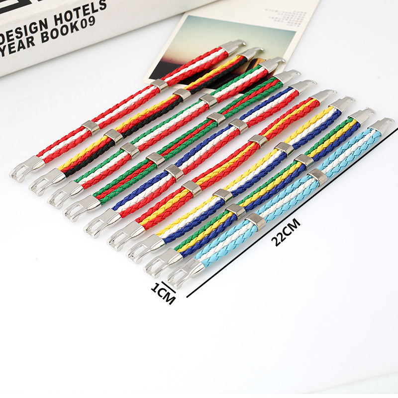 National Flag Color Leather Simple World Cup Country Bracelets