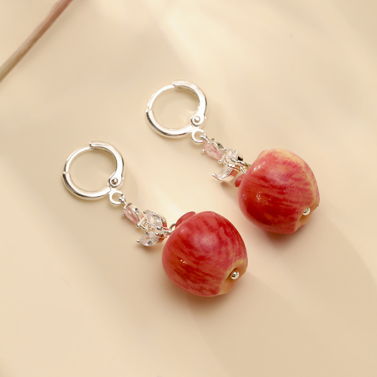 Zircon Simulation Apple Fruit Clip Cute Ear Buckle