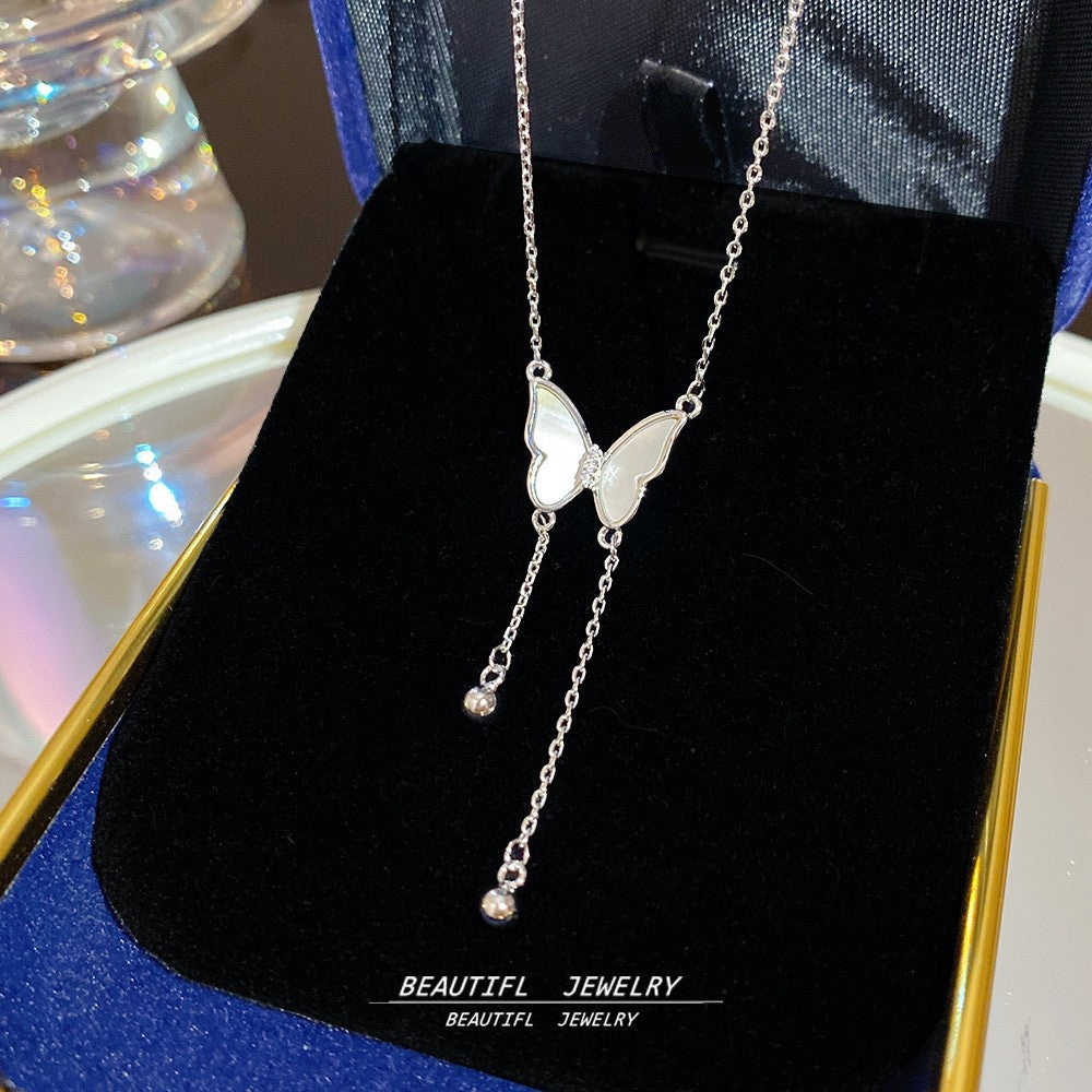 Women's Minority Simple Fashionable Elegant Zircon Clavicle Chain Titanium Steel Accessory Necklace