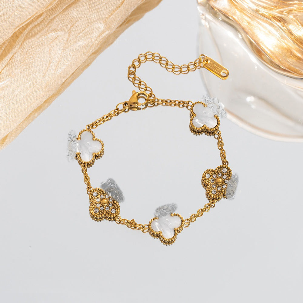 Diamond Clover Light Luxury High-grade Female Niche Simple Bracelet