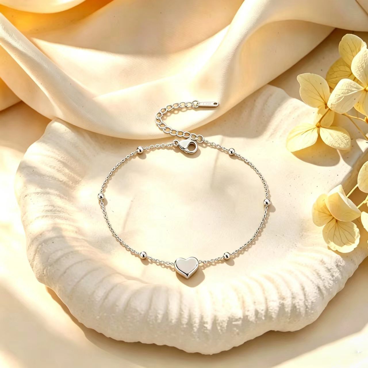 Love Round Beads Titanium Steel Exquisite Versatile Simple Graceful Bracelet