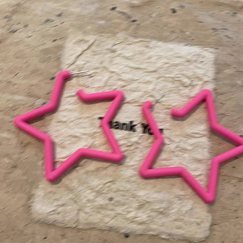 Style Candy Color Five-pointed Star Fashion Earrings