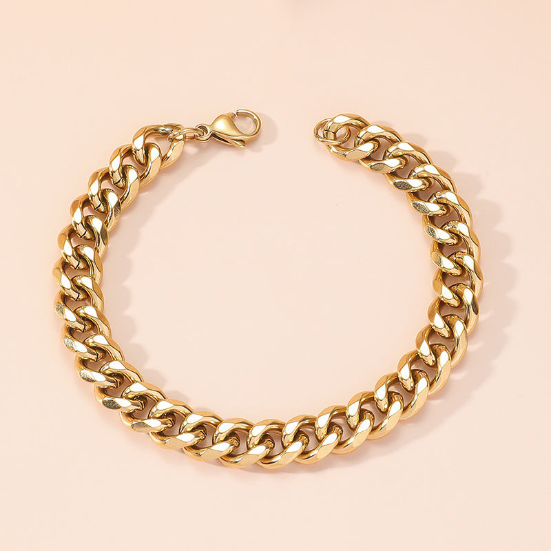 Men's Link Chain Titanium Steel Hip Hop Trend Stainless Simple Bracelet