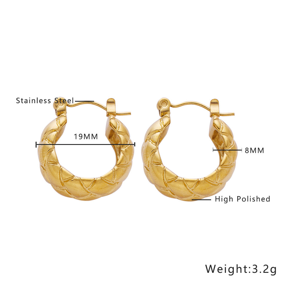 High-grade Gold Stainless Steel Twist Titanium Woven Rings