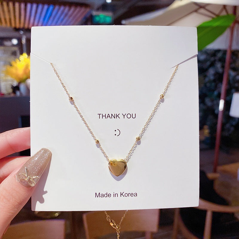 Women's Summer Fashion Heart For Design Simple Light Luxury Cold Style Necklaces