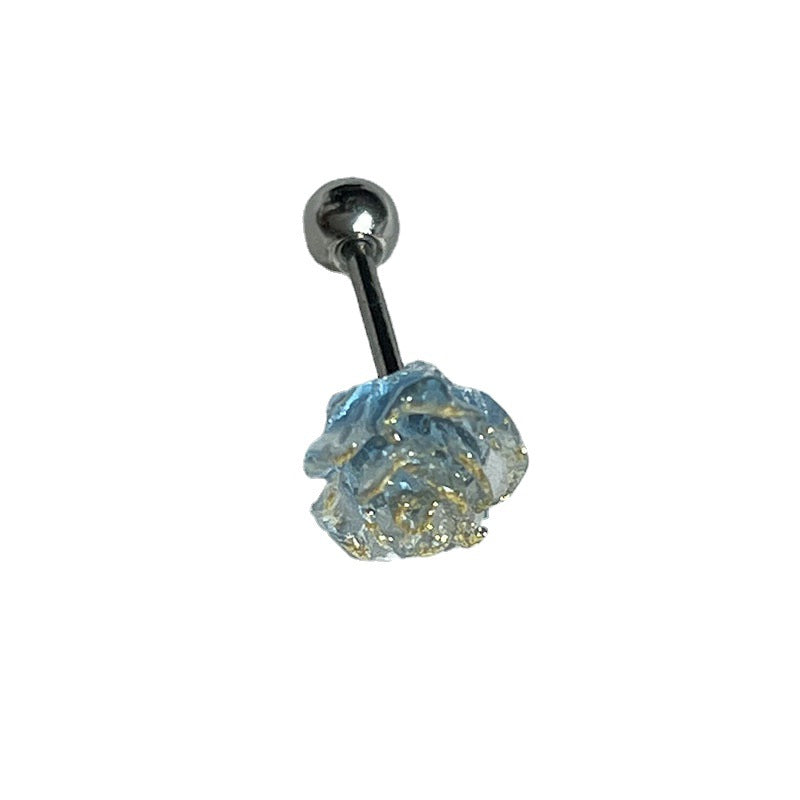 Color Titanium Steel Screw Buckle Piercing Lady Stud Earrings