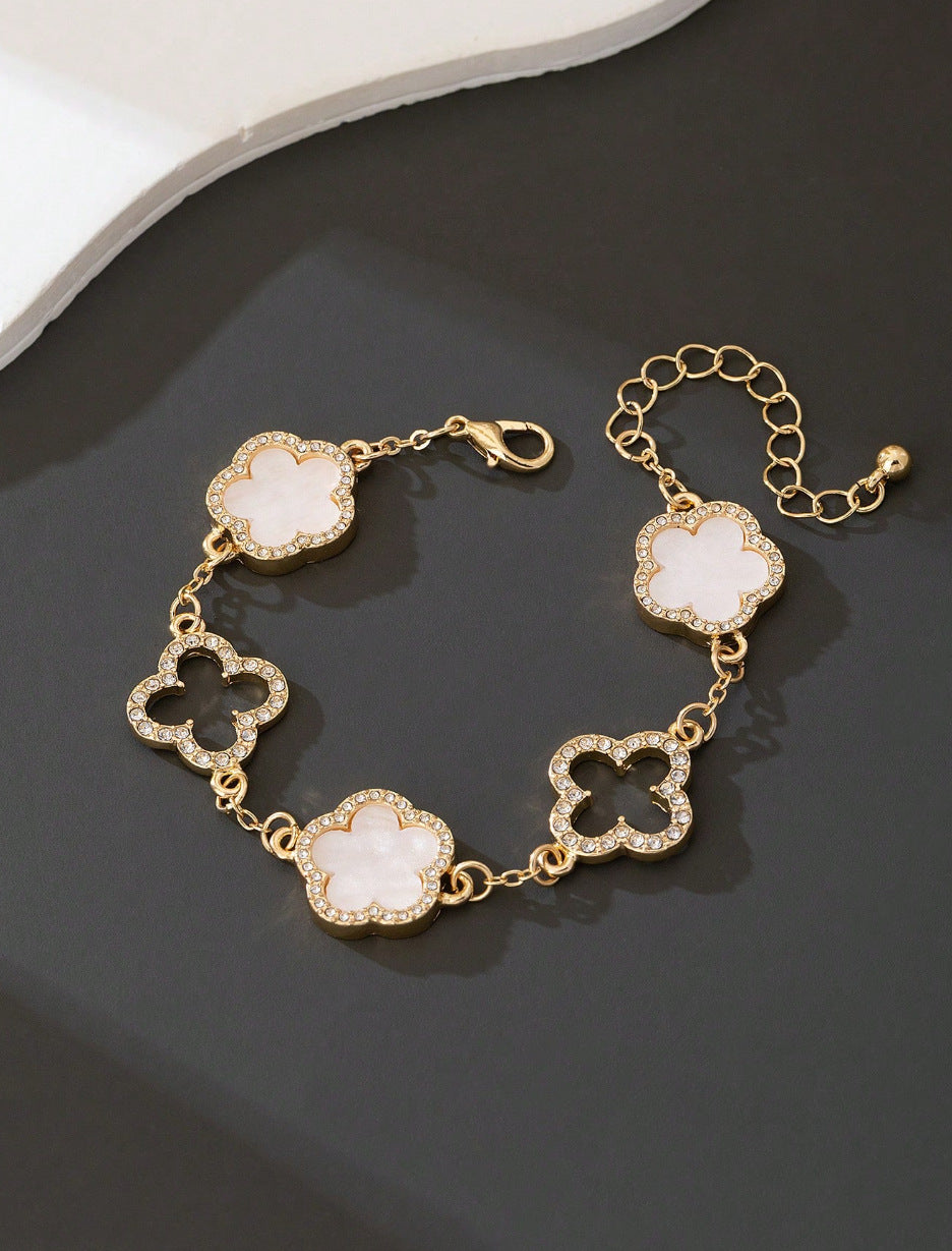 Lucky Five-leaf Flower Affordable Luxury Fashion High-grade Pork Bracelets