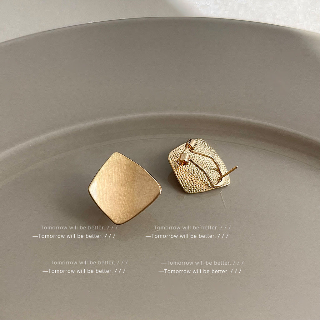 Matte Texture Geometric Female Niche Fashion Earrings