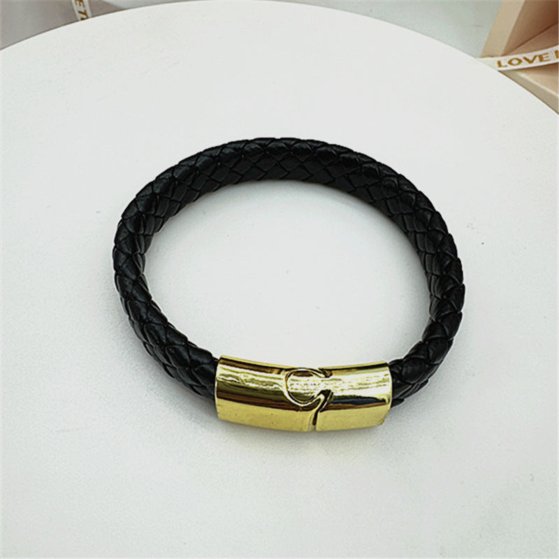 Women's Magnetic Buckle Silicone Imitation Leather Rope Bracelets