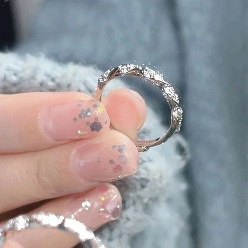 Open Adjustable Female Twist Winding Index Finger Simple Light Luxury Ring