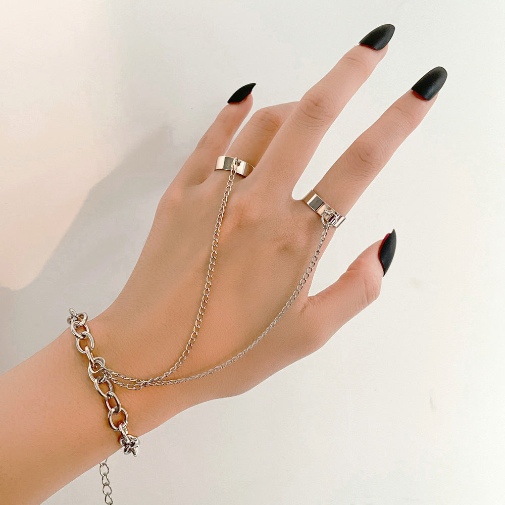 Personality Chain Female Adjustable One-piece Opening Rings