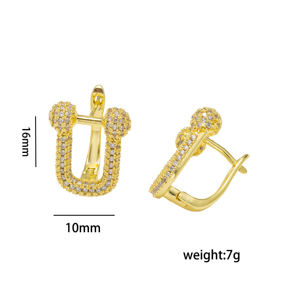 Simple Classic All Match Fashion Zircon Earrings