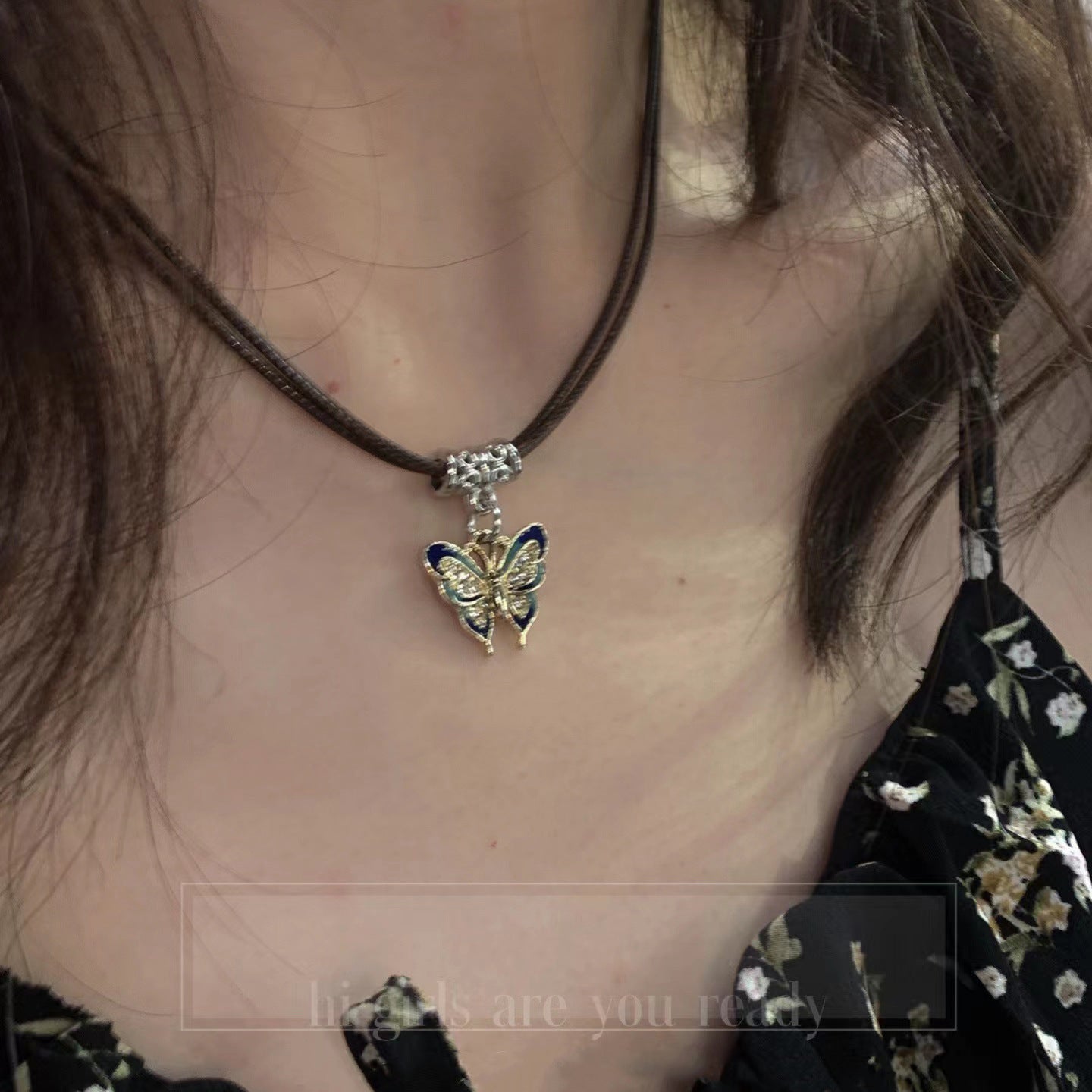 Women's Butterfly High-grade Leather Rope Collar Sweater Trendy Cool Necklaces
