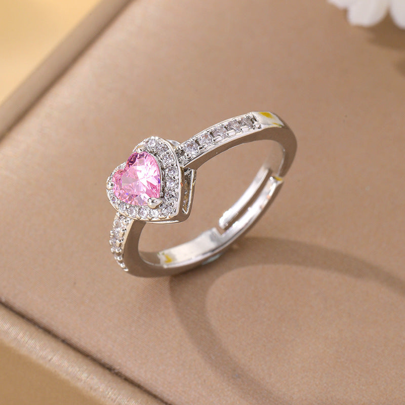 Women's Heart-shaped Zircon Titanium Steel Light Luxury Necklace