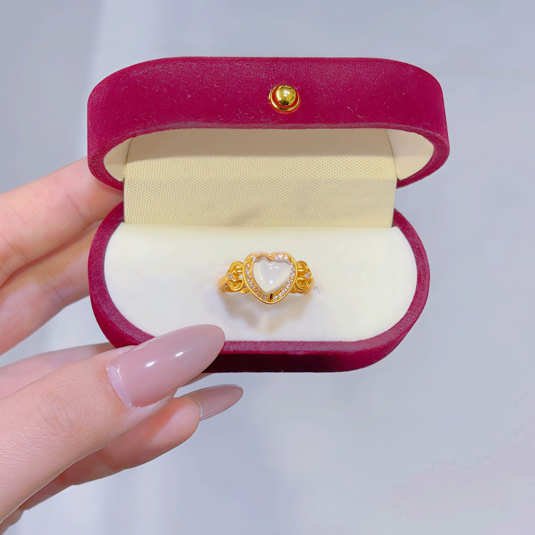 Women's Alluvial Gold Retro Affordable Luxury Design Brass Plated Fashion Ring