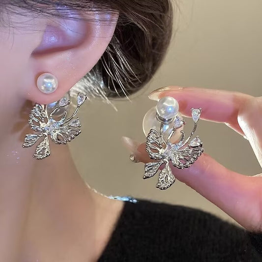 Women's Style For Pearl Butterfly Unique Design Light Luxury High Ear Line