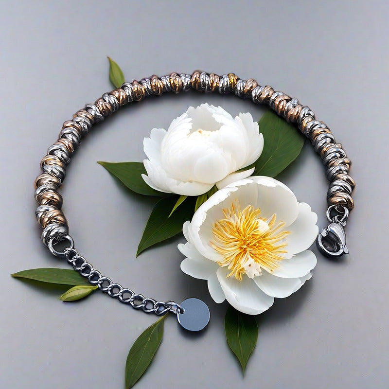 Women's Electroplating High-grade Stainless Steel Titanium Pearl Decorative Bracelet