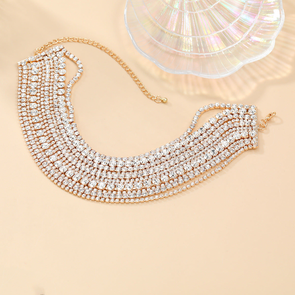 Chain Glass Drill Exaggerated Female Banquet Necklaces