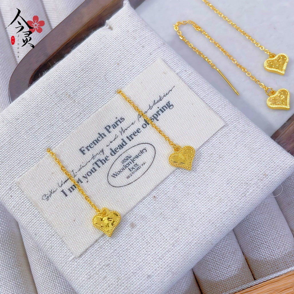 Flash Mush Ice Four-leaf Clover Love Coin Female Affordable Luxury Ear Line