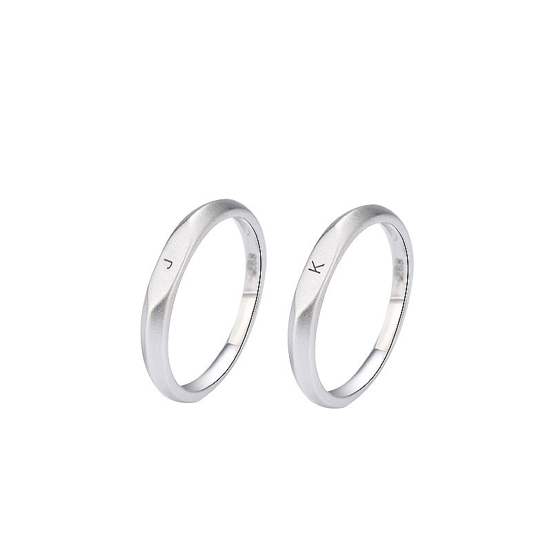 Women's & Men's Name My Family Couple Letters Frosted Rings