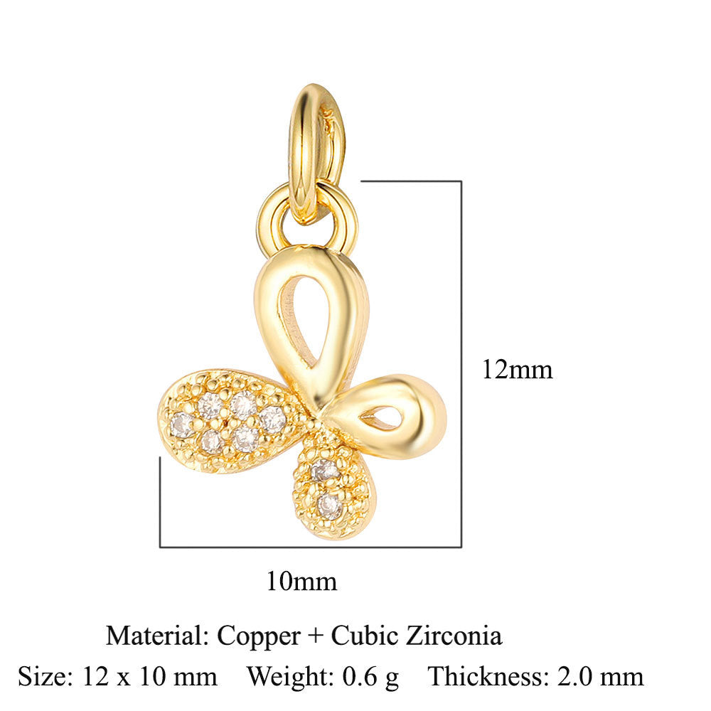 Love Copper Zircon Round Ball Beetle Ornament Pendants