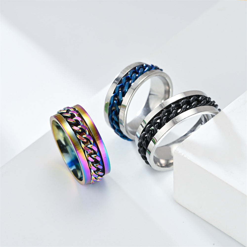 Men's Open Beer Bottle Titanium Steel Chain Rings