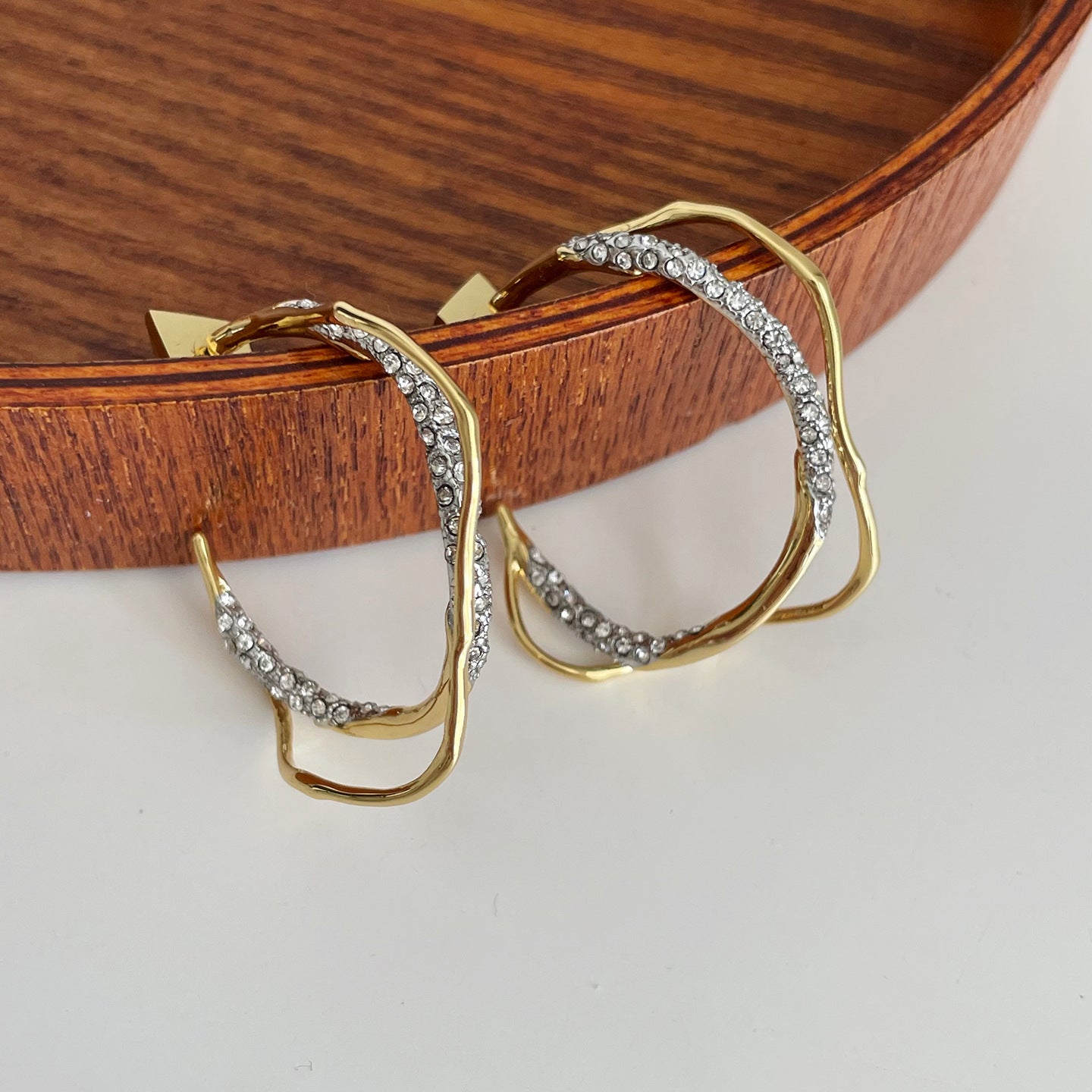 Women's Exaggerated Style Irregular Brass Gold-plated Design Earrings