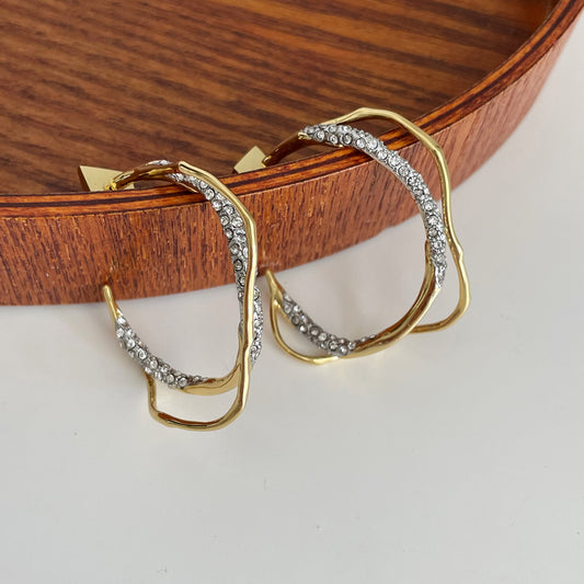 Women's Exaggerated Style Irregular Brass Gold-plated Design Earrings