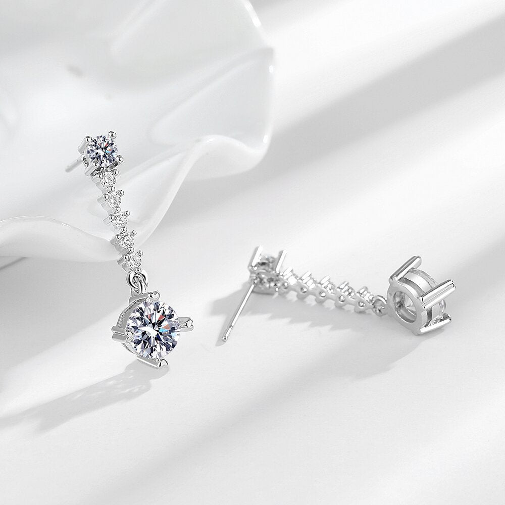 Tassel Minority Design Long Simple Zircon Earrings