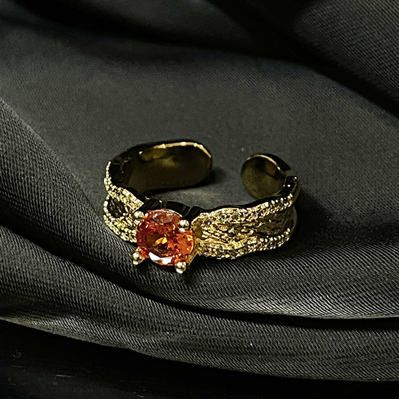 Women's Gold Irregular Hollow Opening High-grade Light Rings