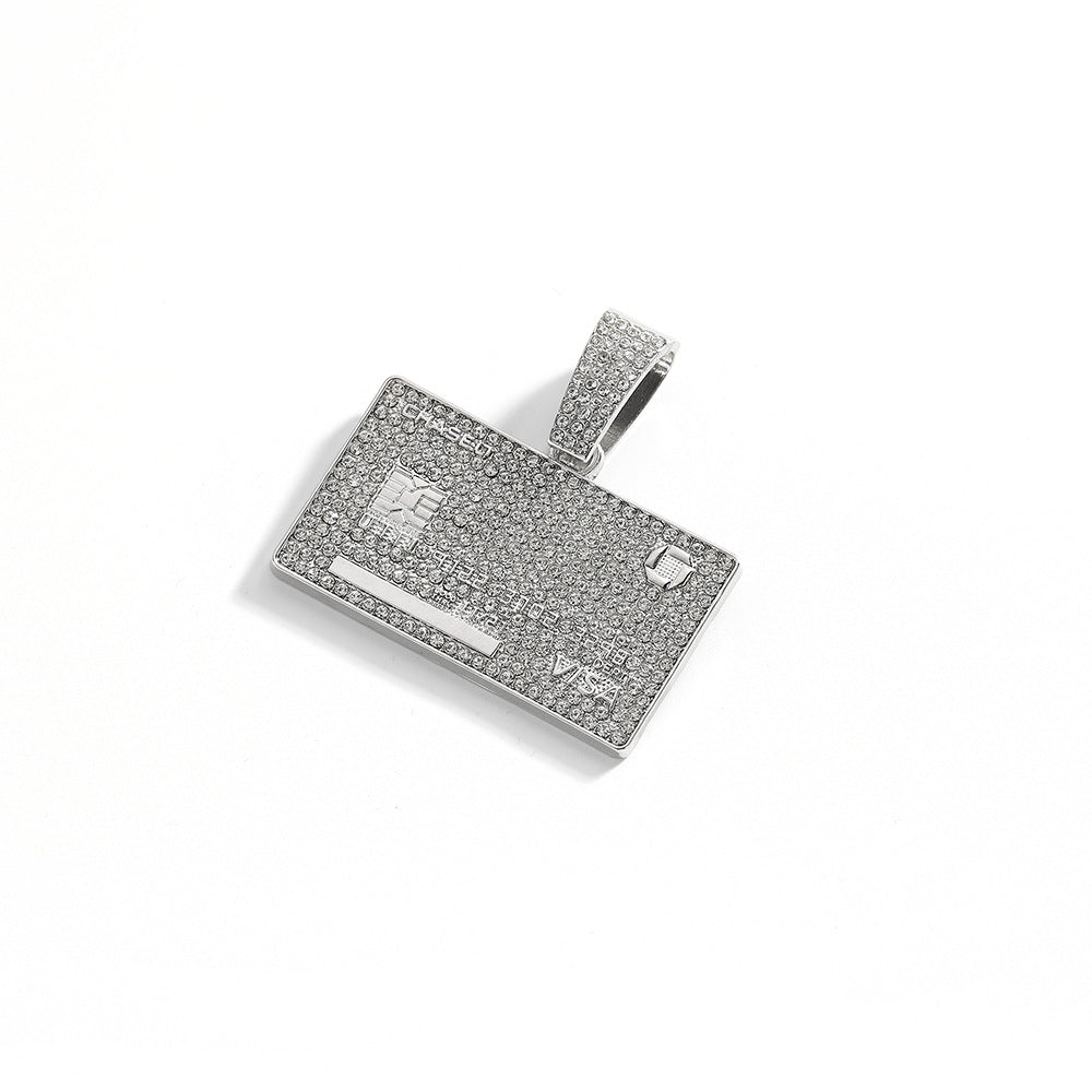 Hip Hop Cool Full Diamond Bank Card Street Necklace