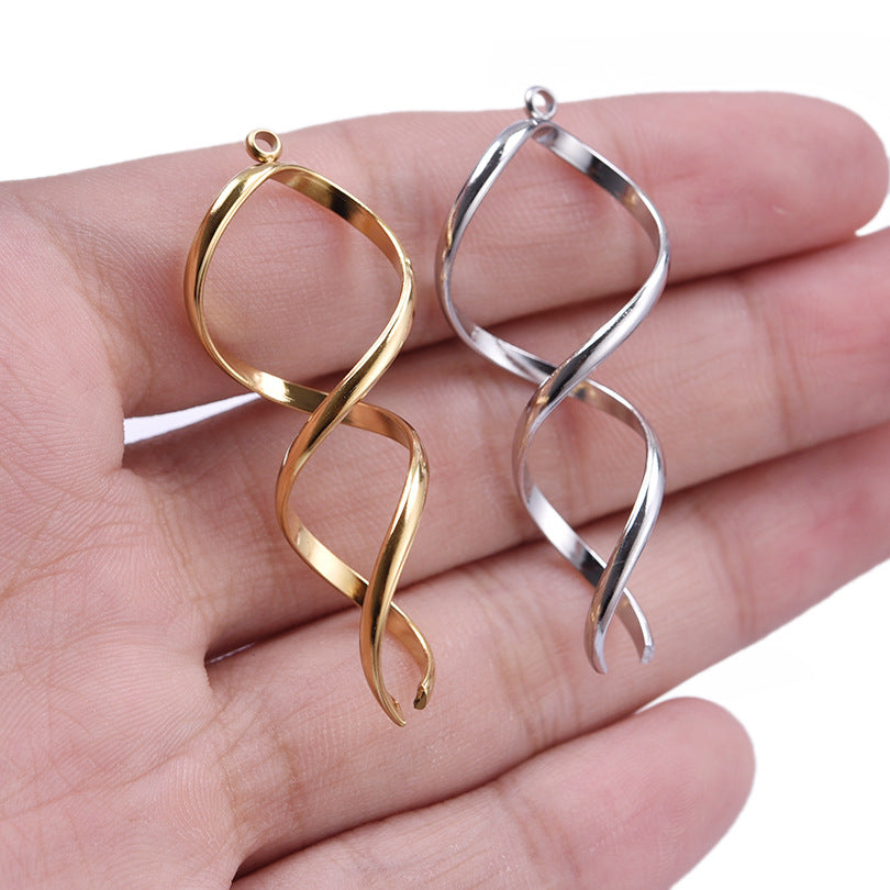 Stainless Steel Fashion Ribbon Pack Parts Pendants