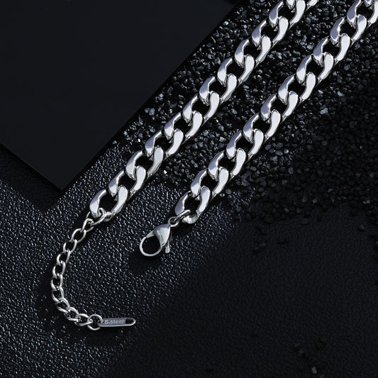 Women's & Men's Fading Cuban Link Chain Hip Hop Versatile Stainless Necklaces
