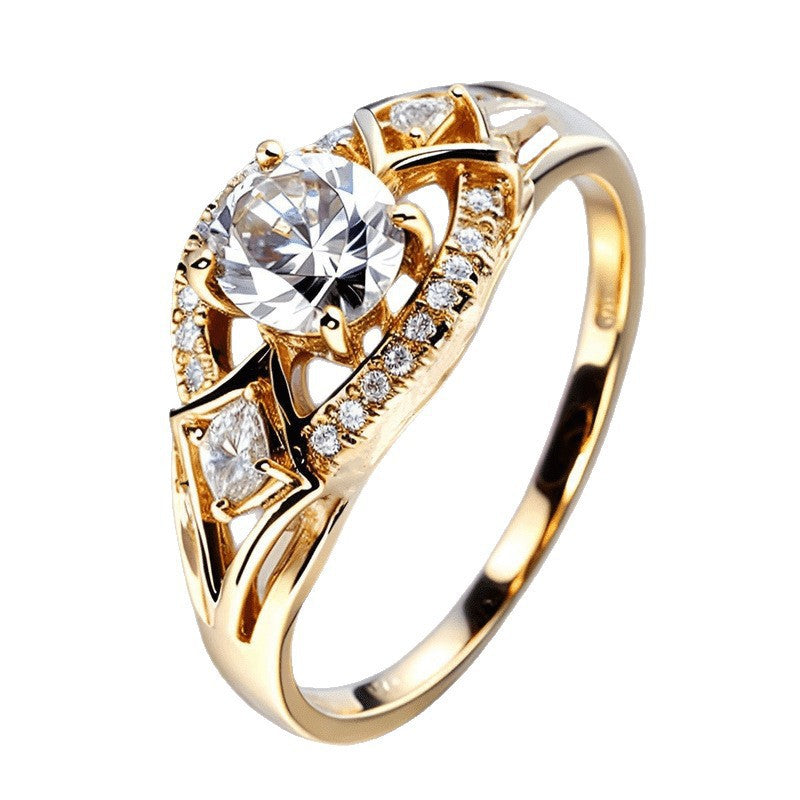Women's Selected Geometric Lines Interwoven With Shiny Rings