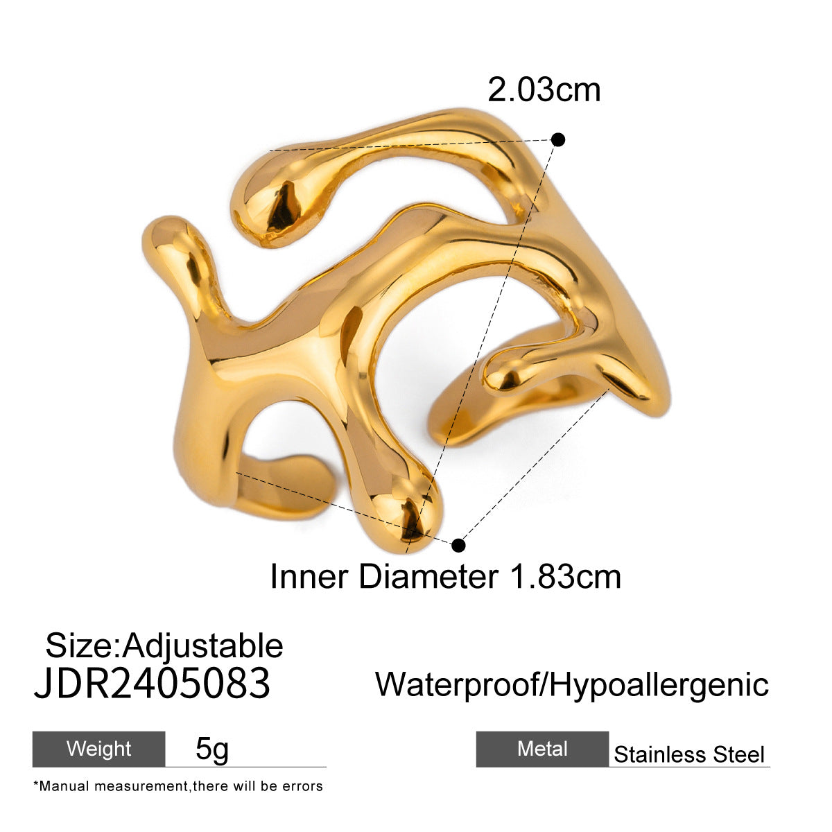 Stainless Steel Eye-catching High-grade Titanium Golden Rings