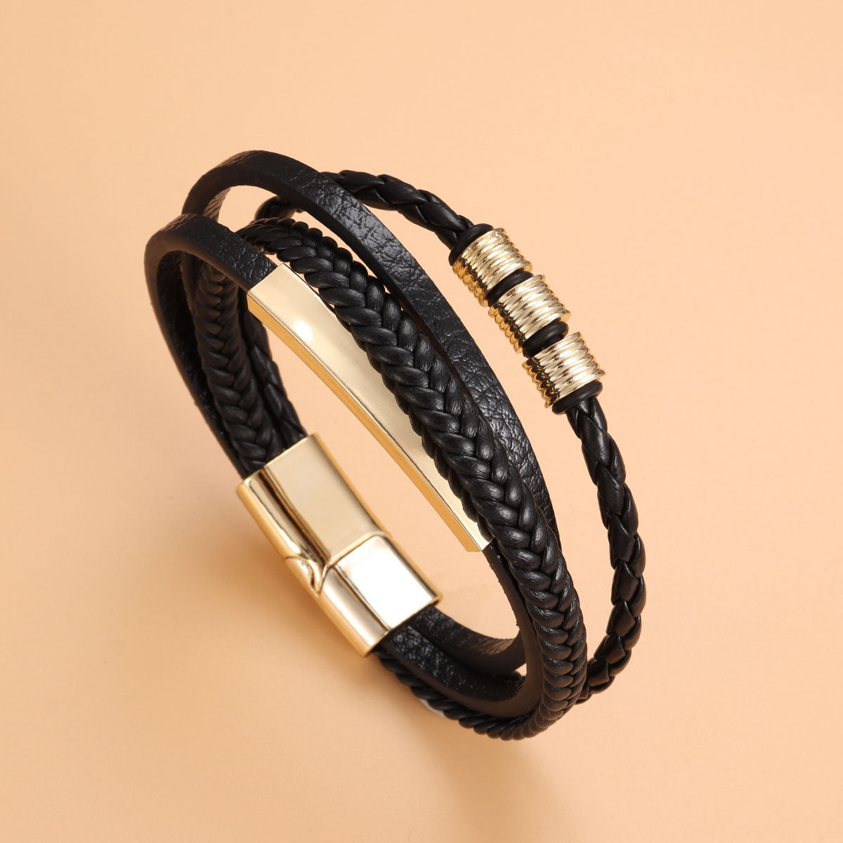 Women's Magnetic Buckle Silicone Imitation Leather Rope Bracelets