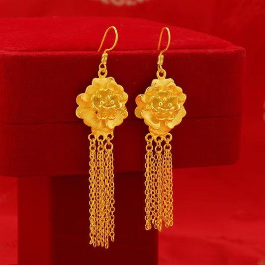 Gold Jewelry Decoration Marriage Imitation Bridal Earrings