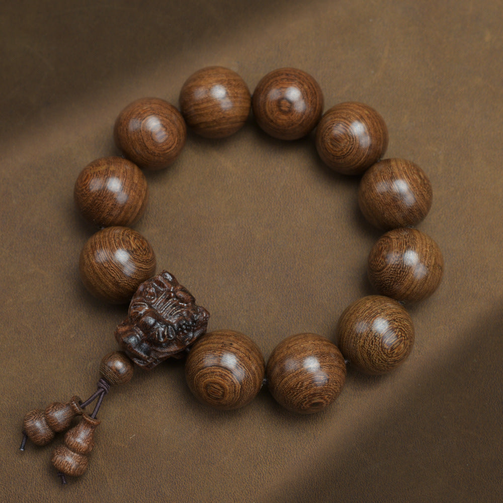 Men's Loose Round Beads Pieces Prayer Silkwood Bracelets