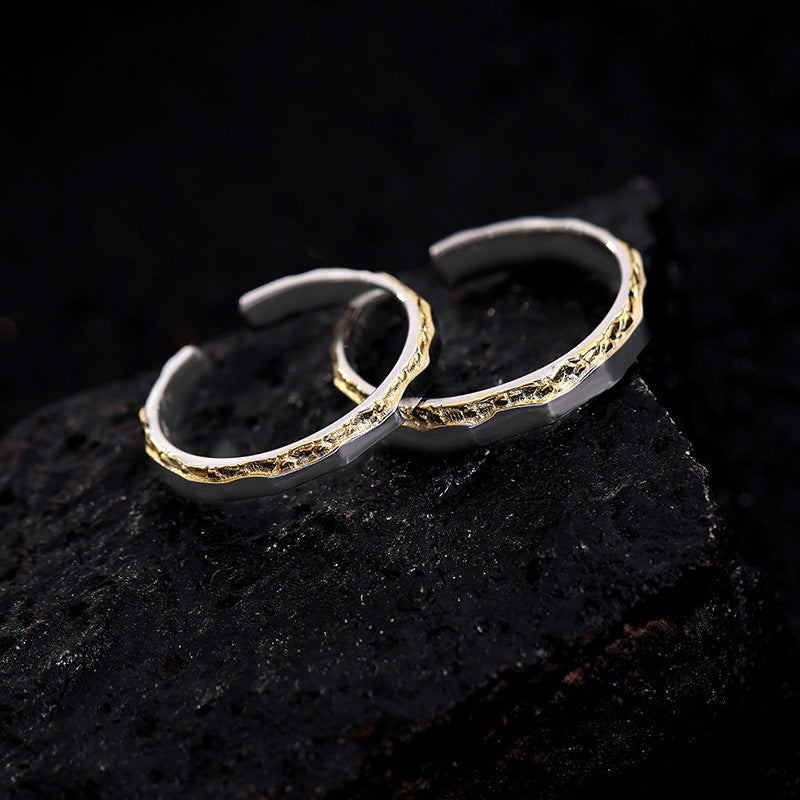 Women's & Men's Sunset Couple Niche High Sense Sterling Rings