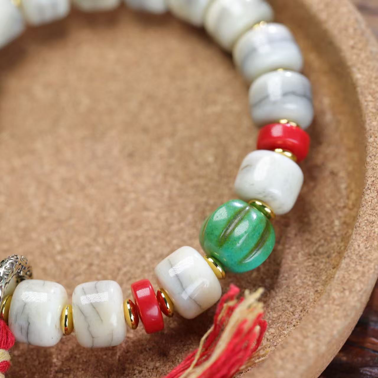 Women's & Men's Tibet Yak Bone Ethnic Style Turquoise Bracelet